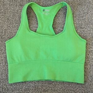 Green Longline Sports Bra